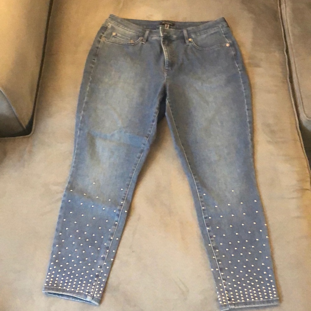H By Halston Studded Capri Jeans